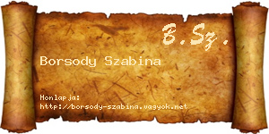 Borsody Szabina névjegykártya