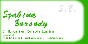 szabina borsody business card